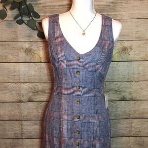 💕NWT Forever 21 Linen Dress with Criss Cross Back